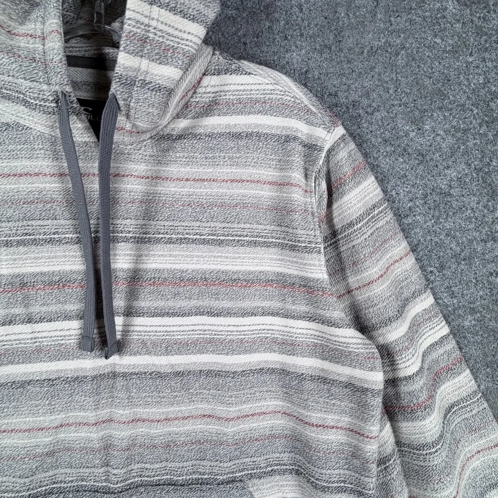 O Neill Bavaro Hoodie Mens Small Multicolor Striped Ribbed Trim Standard Fit